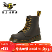 马汀博士 Dr.Martens 马丁(马汀博士 Dr.Martens)1460 J 舒适流行侧拉链软皮平底儿童8孔马丁靴 棕色 33