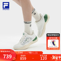 FILAFILA斐乐女鞋SPEED SERVE速力网球鞋耐磨运动鞋 古白色/深草地绿-BW 36.5