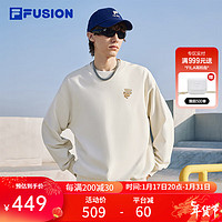 FILA FUSION斐乐潮牌款2024春季针织套头衫 麦乳色-BG 180/100A/XL