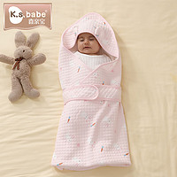 喜亲宝 新生儿抱被产房包巾包被婴儿抱被防惊跳襁褓睡袋90*90cm粉色小兔