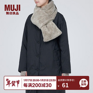 无印良品（MUJI） 聚酯纤维 抓绒 便携围巾 围脖 DD0ILA3A 浅灰棕色 20*100cm