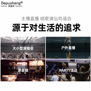 depusheng 声卡话筒有线 台式电脑直播K歌网课桌面录音麦克风吃鸡语音游戏主播大振膜录音电容麦 E3