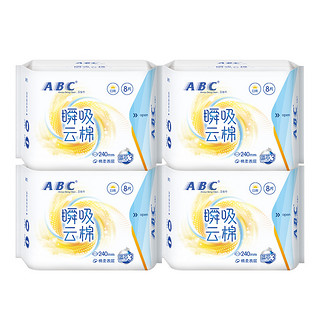 ABC 卫生巾日用240mm棉柔超薄姨妈女整箱官方旗舰店正品32片