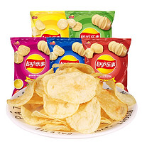 Lay's 乐事 薯片40g*4包原味黄瓜好吃的休闲零食品膨化大礼包