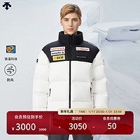 DESCENTE 迪桑特 SKI STYLE系列 男女同款羽绒服 瑞士国家队运动短款冬季 WT-狼王白 L (175/96A)