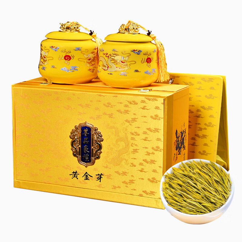 琛牌 茶叶礼盒特级黄金芽绿茶2023新茶150克礼盒装高档