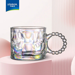 LOVWISH 乐唯诗 玻璃杯早餐杯牛奶杯果汁杯水杯创意把手杯 水纹炫彩