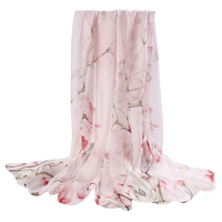 达芬奇密码 春秋薄款杭州丝绸真丝围巾女百搭桑蚕丝丝巾纱巾披肩情人礼盒装 相思和欢 浅粉