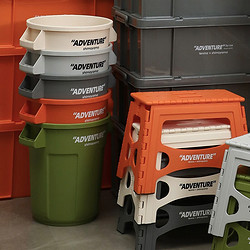 SHIMOYAMA 霜山 垃圾桶工业风大容量杂物桶家用厨房大号收纳桶多功能