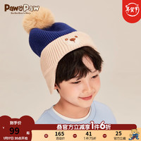 PawinPaw卡通小熊童装20男女童帽子儿童帽可爱针织帽 藏青色/59 046