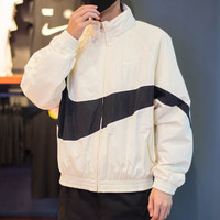 耐克(NIKE)夹克男装春季运动服梭织防风跑步训练上衣连帽开衫外套 FB7878-113米色帽子可收纳 L