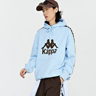 卡帕（Kappa）套头帽衫男串标织带运动卫衣简约针织休闲长袖 秋玲蓝-8145 S