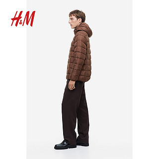 H&M HM男装棉衣2023年冬季新款保暖轻便绗缝潮流连帽外套1183921