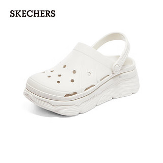 斯凯奇（Skechers）泡泡鞋季厚底增高凉鞋洞洞鞋111127 WHT白色 35 