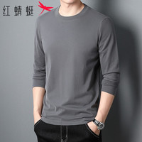 红蜻蜓(RED DRAGONFLY)长袖T恤男圆领纯棉百搭舒适男装上衣打底衫