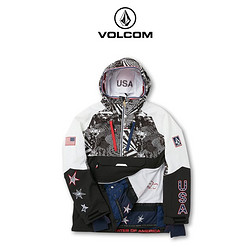 VOLCOM 钻石女装大牌专业户外保暖透气滑雪服2023冬季新款连帽夹克