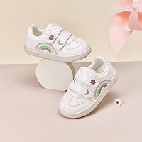 戴维贝拉 儿童板鞋2024春季女童幼儿园小白鞋宝宝软底学步鞋