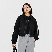 卡帕（Kappa）夹克女美式复古外套休闲短款开衫长袖K0E22JJ71 黑色-990 XL