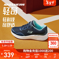 斯凯奇(Skechers)舒适运动休闲鞋150048 女款-海军蓝色/青绿色/NVTQ 35