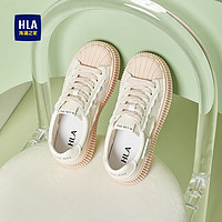 HLA 海澜之家 女鞋网纱小白鞋透气百搭薄款休闲板鞋HDAYXW2ACM232 粉色38