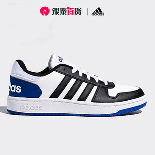 adidas 阿迪达斯 NEO Hoops 2.0 男子休闲运动鞋 FW5994 黑白蓝 40
