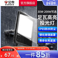 BULL 公牛 户外防水探照灯超亮照明灯射泛光灯广告灯厂房工地led投光灯