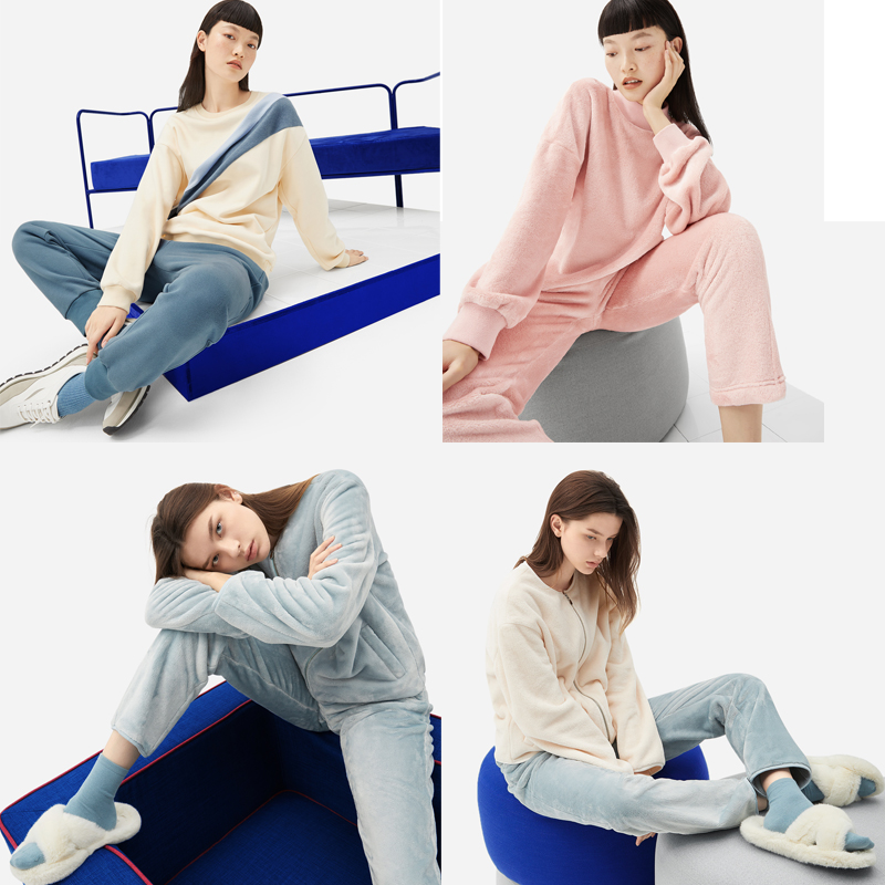 【断码清仓】淳度三层夹棉睡衣女冬款加厚珊瑚绒男士家居服可外穿