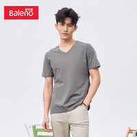 Baleno 班尼路 潮新疆棉休闲v领修身短袖打底衫 38E-V领 L