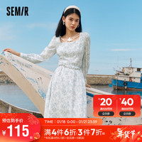 森马 Semir连衣裙女春秋款蝴蝶元素甜酷风小众长袖裙子女109123114006