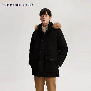 Tommy 男装户外滑雪中长鸭绒毛领派克羽绒服夹克02544