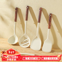 川岛屋川岛屋硅胶锅铲不粘锅家用耐高温炒菜铲子汤勺漏勺子厨具套装 硅胶锅铲+汤勺+煎铲【不伤锅】