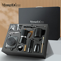 Mongdio摩卡壶礼盒套装 摩卡咖啡壶意式家用煮咖啡机 12件套摩卡壶礼盒-黑色单阀 300ml