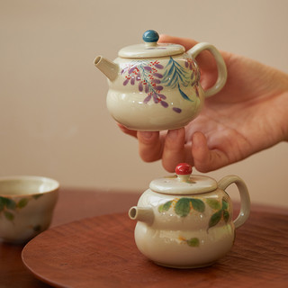 肆月茶壶家用陶瓷泡茶壶茶杯手绘高级感便携式茶具精致下午茶套装