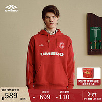 茵宝（Umbro）【任贤齐同款】六六大顺连帽卫衣加厚男女24龙年新年款 新年红 XL