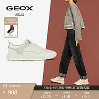 GEOX 杰欧适 女鞋2024春夏拼色利落舒适透气时尚休闲鞋D35LPB 白色/白色C1R1Z 35