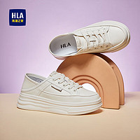 HLA 海澜之家 女鞋小白鞋厚底时韩版休闲增高板鞋HDAYXW3ACM275 米色39