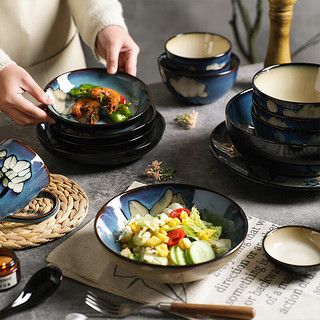 舍里中式白色花苞复古碗碟陶瓷高级感餐具家用高颜值饭碗汤碗面碗组合 6英寸碗 单个入