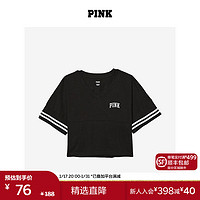 维多利亚的秘密（Victoria's Secret） PINK 短款V领短袖T恤 3XZR黑色 11210207 S