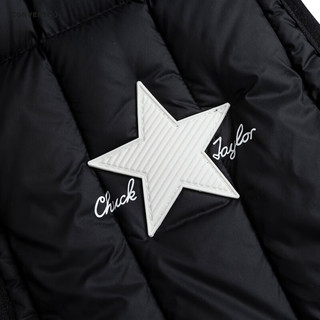 Converse 匡威童装男女童羽绒马甲三防面料90%含绒量儿童保暖上衣 正黑色 110/52