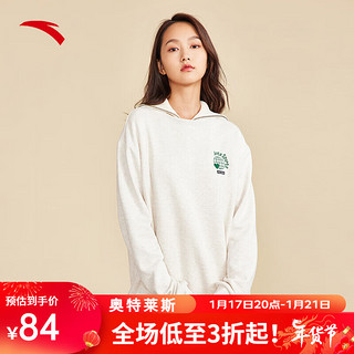 安踏（ANTA）加绒卫衣男女同款加厚保暖款套头衫休闲上衣 -2灰花灰 2XL/185