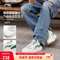 李宁 LI-NING云海丨经典休闲鞋2024男鞋轻便撞色LOGO运动鞋AGCT427 云雾白/深殿绿（427）-1 43