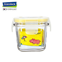 三光云彩 Glasslock 韩国保鲜盒冷冻储存盒钢化玻璃婴儿宝宝辅食盒小号玻璃碗 方形120ml(发蓝圈哈)