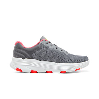 斯凯奇（Skechers）女超轻高回弹科技网面缓震专业跑步运动鞋 灰色/珊瑚色/GYCL 37