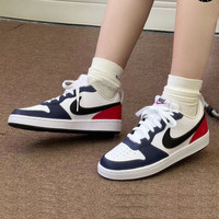 耐克(NIKE)板鞋女鞋Court Borough Low 2低帮运动鞋休闲鞋 潮款板鞋DO7446-101白色黑藏青红 38.5