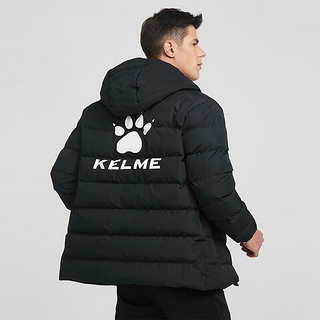                                                                                 卡尔美（KELME）运动连帽棉服男防寒加厚保暖外套训练棉袄 黑色 2XL