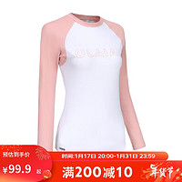 迪卡侬（DECATHLON）泳衣潜水服女水母衣显瘦防晒OVOW粉色拼接XS 4813449