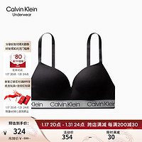 Calvin Klein内衣23女士舒适无钢圈软支撑性感小胸聚拢厚垫深V文胸QP2973A UB1-太空黑 34B 34/75B