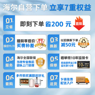 Haier 海尔 宝蓝小冰柜家用小型100升减霜80%一级能效节能速冻冷冻柜BC/BD-100GHPCJZ 100升/钢板内胆高配款