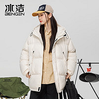 BENGEN 冰洁 连帽棉衣 杏色 175/L