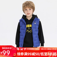 卡宾儿童羽绒服男女童上衣冬中大童装连帽保暖加厚长袖外套 蓝色 160cm(80-100斤)